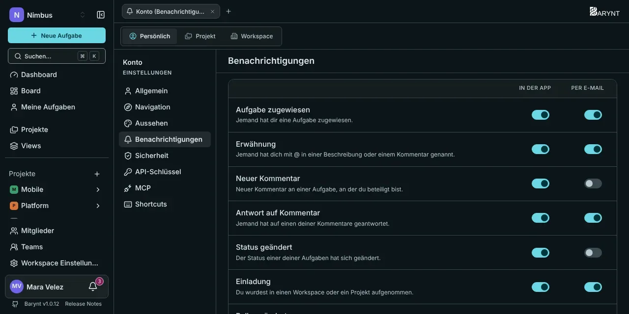 Benachrichtigungseinstellungen